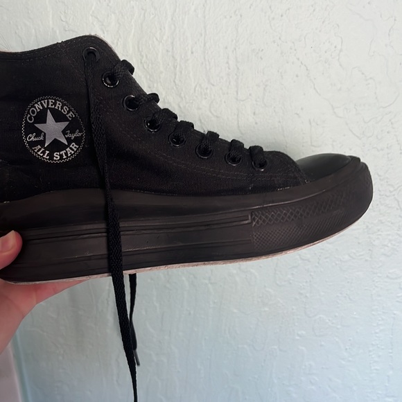 Black Platform Hightop Converse - Picture 3 of 3